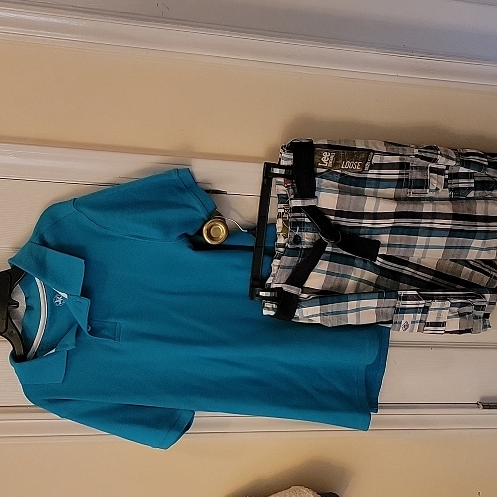 Boys lee dungarees shorts with shirt